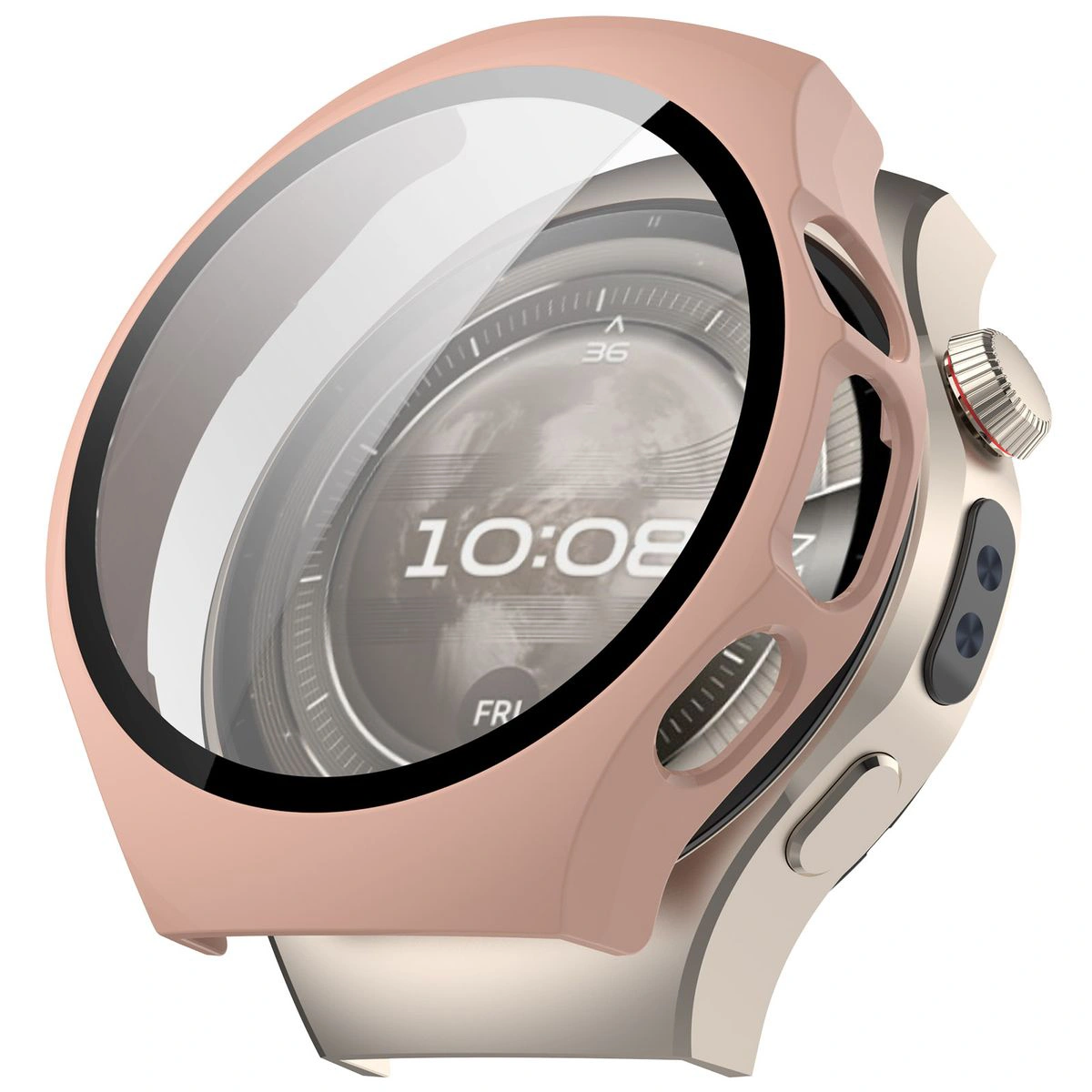 Wizualizacja nakładania etui Bizon Case Watch Adamo do Huawei Watch 5 46 mm